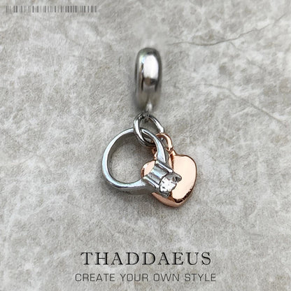 925 Sterling Silber Romantische Hochzeit Ring & Rose Gold Farbe Herz Anhänger Charme Für Frauen Neue Mode Schmuck