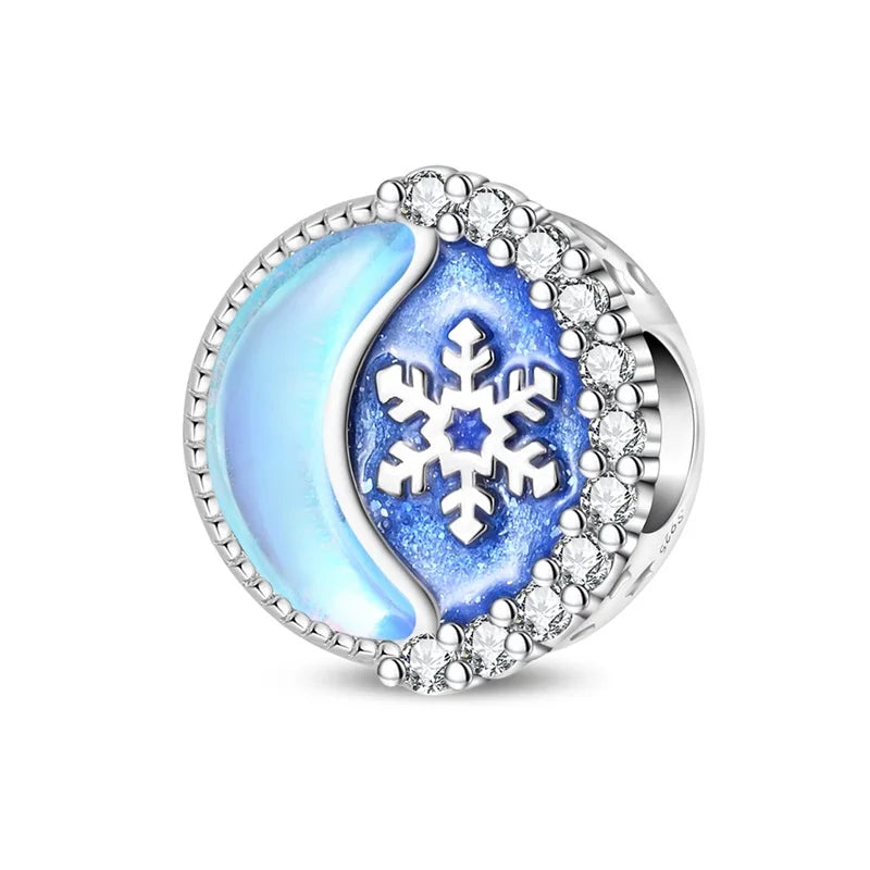 Blue Series Charm-Anhänger aus 925er-Sterlingsilber, Dackel-Feder, Meer, Kokosnussbaum, Stern, Hexe, passend für DIY-Armbänder, Halsketten, Partygeschenke