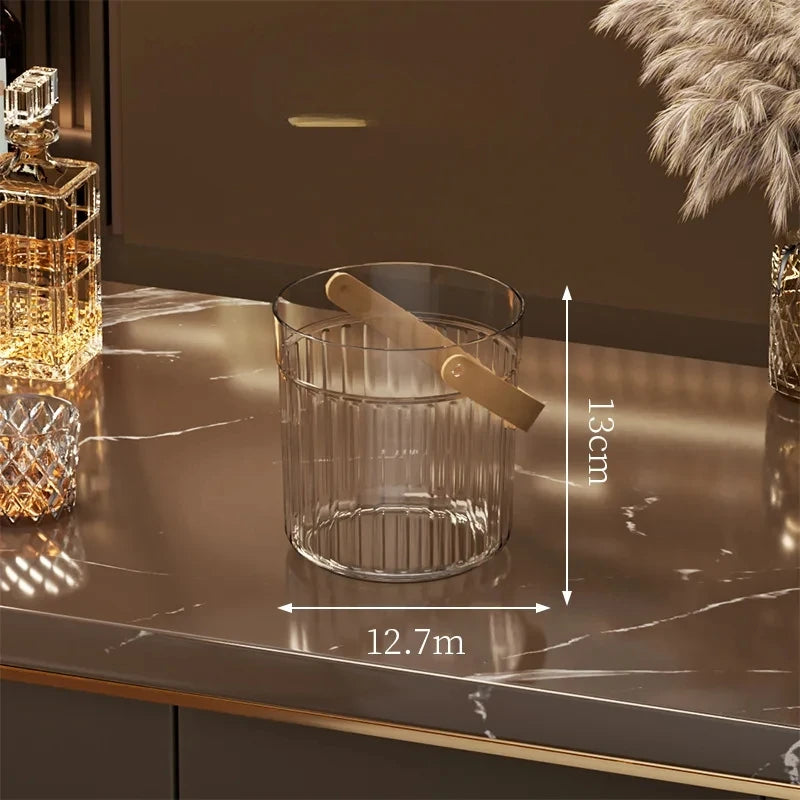 Licht Luxus Obst Korb Tragbare Glas Obst Platte Wohnzimmer Süßigkeiten Salat Schüssel Hause Snack Tablett Obst Wein Barrel Eis Eimer