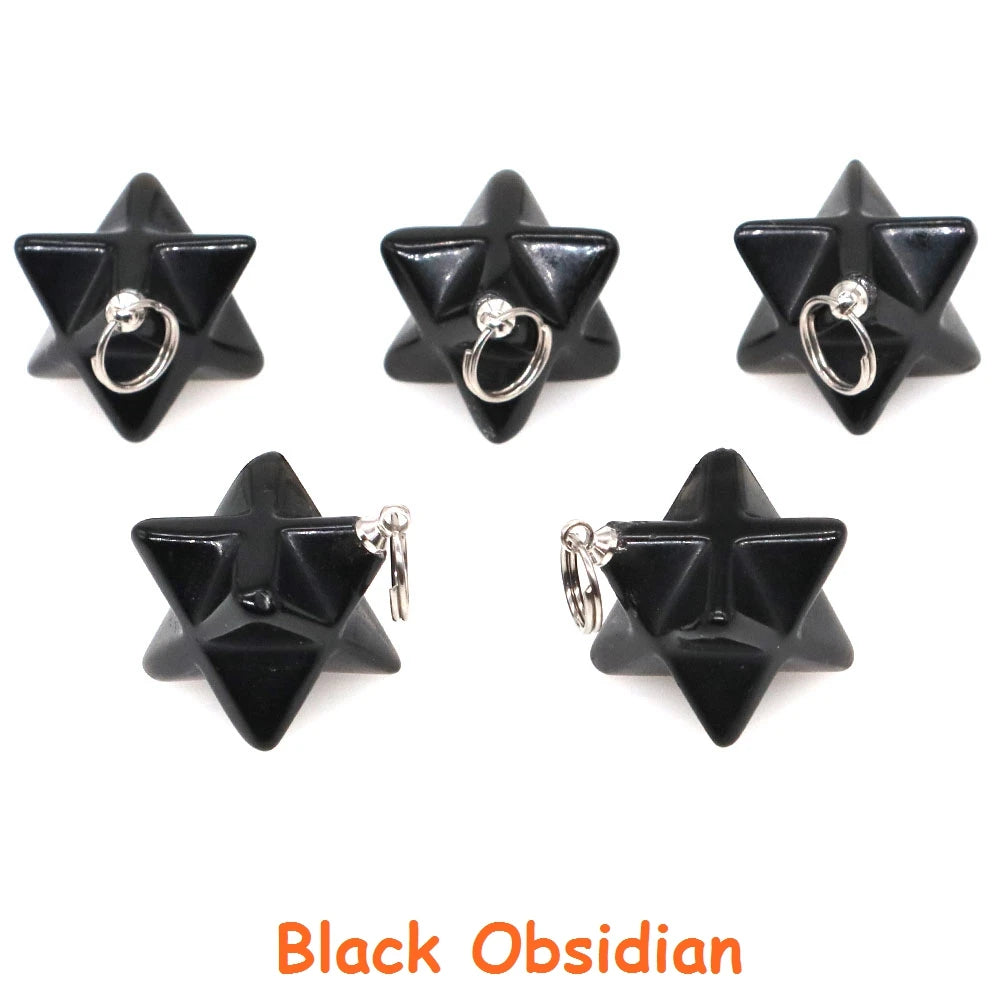 Naturstein Merkaba Stern Reiki Heilkristalle für DIY Energie Edelstein Modeschmuck Zubehör Party Home Dekoration Geschenk