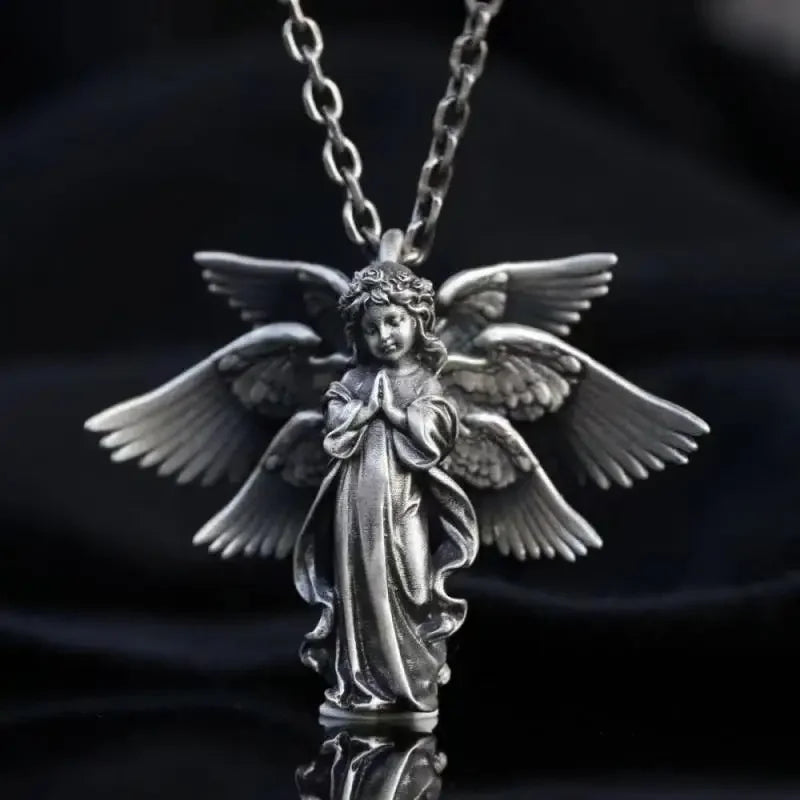 Vintage Gothic Totenkopf Jesus Kreuz Anhänger Halskette Katholischer Schmuck für Männer Punk Religiöse Amulett Halskette