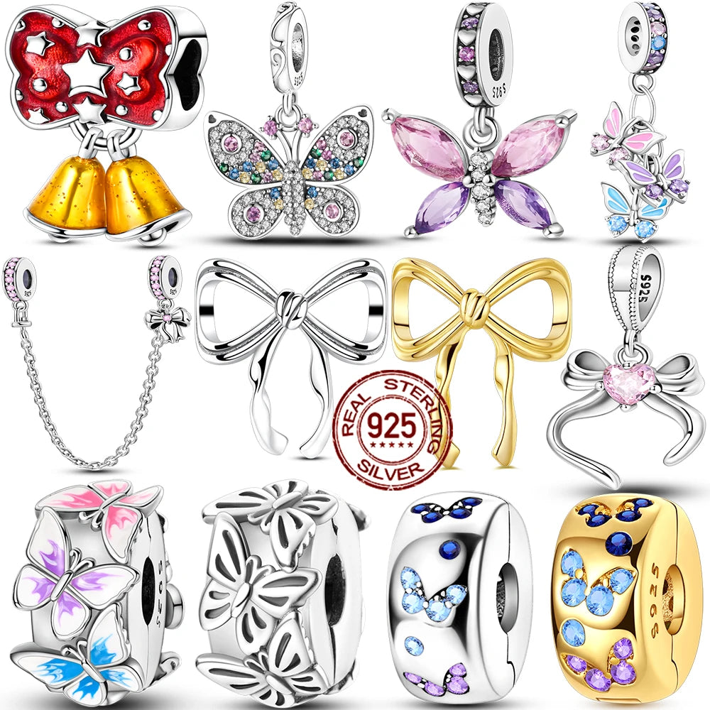 Heißer Verkauf 925 Silber Charms Perlen Schmetterling Serie Fit Original Armband Machen Edlen Schmuck Frauen DIY Geschenk