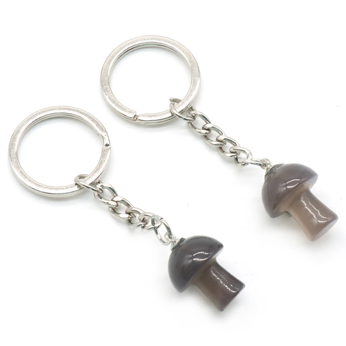 Niedlicher Pilz-Schlüsselanhänger, Zubehör, Naturstein, Kristall, Tür, Auto, Schlüsselanhänger für Mädchen, Paare, DIY, Motorrad, Schlüsselanhänger, Ringhalter