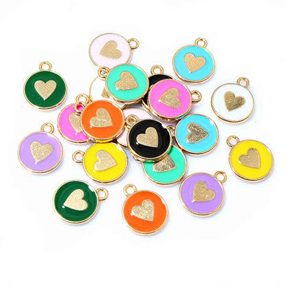 20 Stück Emaille Herz Charms Anhänger doppelseitig 14,5 x 12 mm DIY Schmuckherstellung Zubehör Erkenntnisse für Armband Ohrringe Halskette