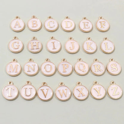 26 Stück 12x14mm A-Z Buchstaben Charms Emaille Alphabet Initial Letter Charms Anhänger Handgemachtes DIY Armband Schmuck Herstellung Zubehör