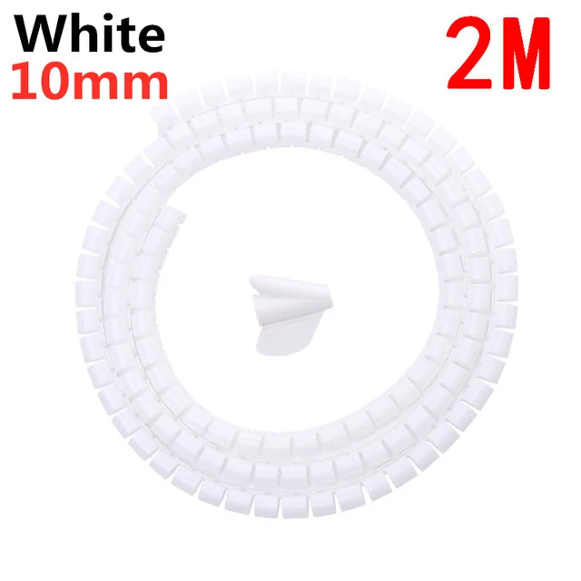 2M/1M Flexible Spirale Kabel Draht Schutz Kabel Organizer Computer Kabel Schutzhülle Rohr Clip Organizer Management werkzeuge 16/10mm