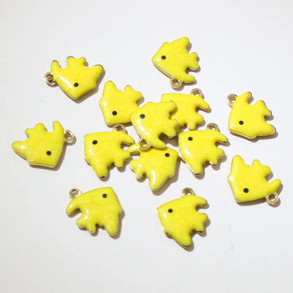 20 Stück Emaille Kleine Fisch Charms Anhänger Edelstahl 11x9mm DIY Schmuck Herstellung Zubehör für Ohrringe Halskette Armband