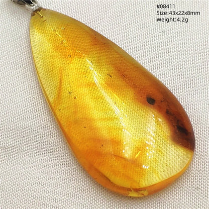Natürlicher Piebald-Bernstein-Anhänger, gelber Bernstein, 36 x 23 x 14 mm, Edelstein-Anhänger, Halskette, Schmuck, AAAAA