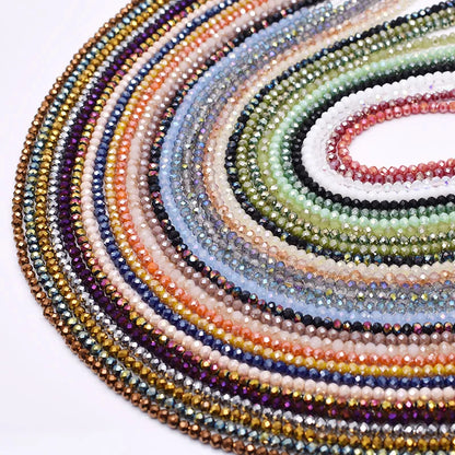 4 mm Farbschema, 6 Stränge/Beutel, Rondelle-Kristallglasperlen, facettierte lose Distanzperlen für Schmuckherstellung, Schmuck, DIY-Halskette