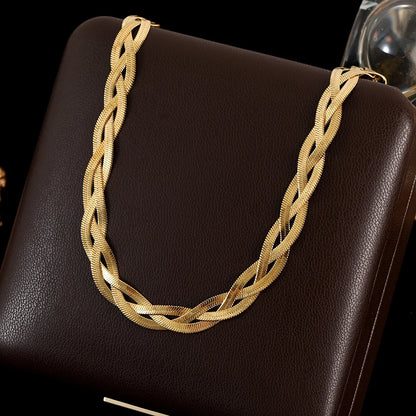 GANEMLY 316l Edelstahl Mode Blätter Kette Halskette für Frauen Charme 18K Metall Kragen Aussage Halskette Wasserdicht