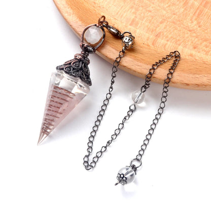 Natürliche Stein Geist Pendel Anhänger Gitter Kette Energie Glück Geheimnisvolle Reiki Harz Für Schmuck Machen Zubehör Halsketten