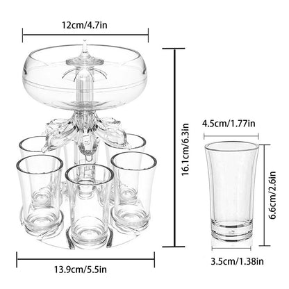 Shot Pourer Dispenser Shot Pourer Liquor Dispenser Cocktail Dispenser 6 Shots Party Drink Dispenser Shot Glass Holder Getränke
