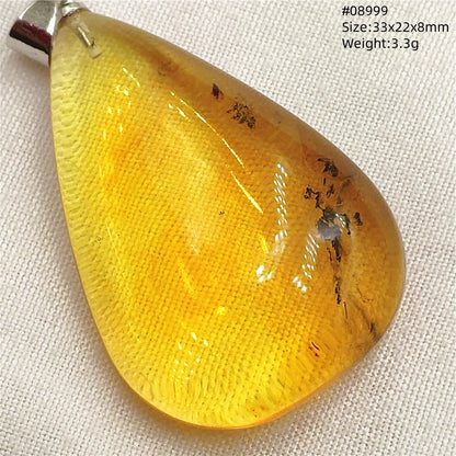 Natürlicher gelber Insekt-Bernstein-Anhänger für Damen und Herren, Bernstein-Insekt, baltischer Edelstein, Halskette, Schmuck, Heilung, AAAAA