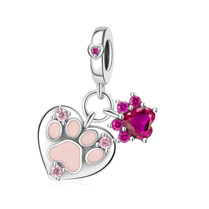Charm-Anhänger aus 925er-Sterlingsilber mit Oktopusperlen und Stammbaum und Herz, passend für Schlangenarmband, Boutique-Halskette, rosa Anhänger, Geschenk