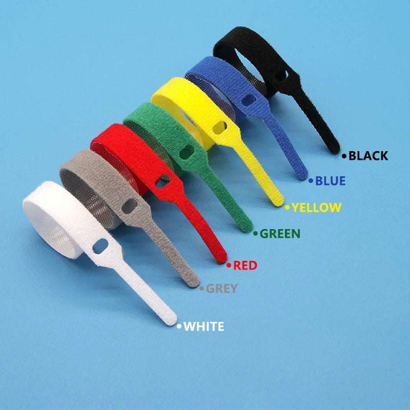 10 ~ 1000 Stück 7 Farben Nylon Kabelbinder Haken Schlaufenlänge 150 mm Backpackers Wanderer Leitungsgürtel Rückenfreier Datenleitungsgurt Magischer Aufkleber