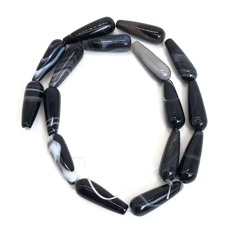 6x16mm/10X30mm Achat Wassertropfen Stein Perlen Natürliche Quarz Achate Lose Perlen für Schmuck Machen DIY Armband 15 ”