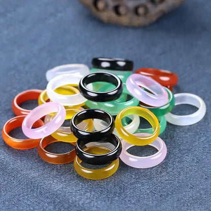 Natürliche Achat Ringe Frauen Edlen Schmuck Zubehör Echte Brasilianische Achat Stein Bunte Ring Für Freundin Mutter Geschenke