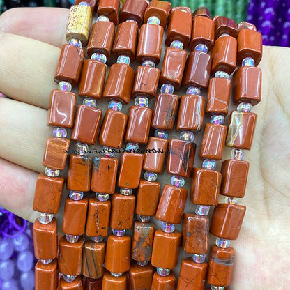 8x12mm Naturstein Grüner Malachit Unregelmäßiger Zylinder Lose Distanzperlen für Schmuckherstellung Diy Armband Charms Zubehör