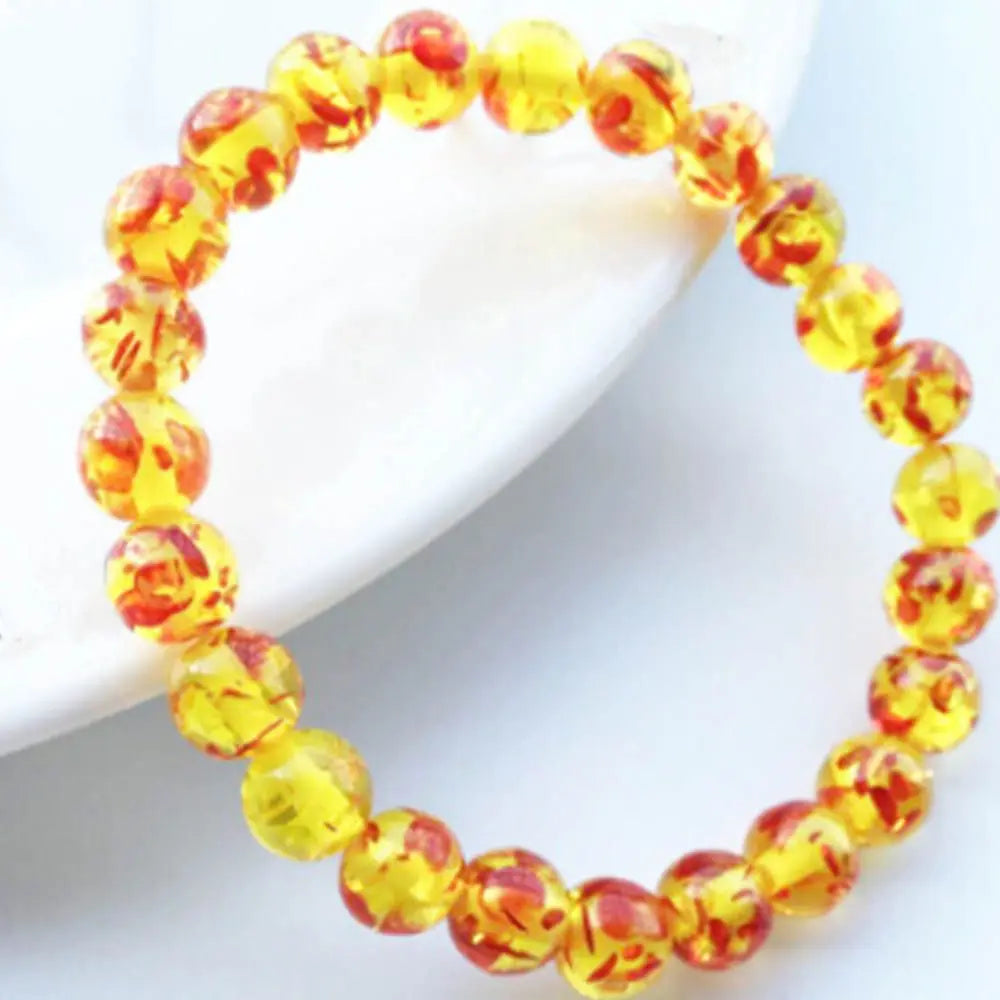 Damen Herren schmuck 8mm 10mm Armreif Natur Bernstein Armband Perle rund elastisch