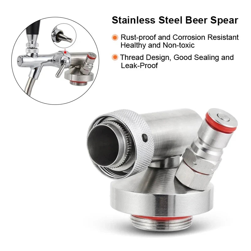 Edelstahl-Bierzapfhahn, Bier-Growler-Spender, Mini-Keg-Zapfhahn Kompatibel mit 2/3,6/4/5/8/10L Mini-Keg, Bierzapfanlage