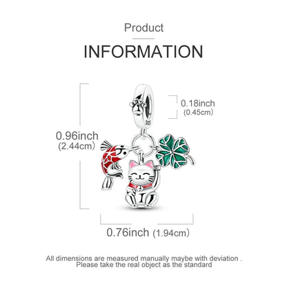 Neu im 925er-Sterlingsilber, grüne Charms, Perlen, Frosch, Kleeblatt, Schildkröte, Anhänger, Schmuck, passend für Original-925-Armbänder für Frauen, DIY-Geschenk