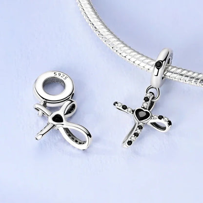 Charm Heiße Verkäufe 925 Silber Original Jesus Kreuz Charms Perlen Fit Anhänger Charm Armband Baumeln für Frauen DIY Edlen Schmuck Machen
