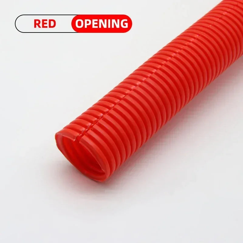 1/5/10M PP-isoliertes Wellrohr, ID7,5 mm ~ 34,5 mm, offenes Gewinde, schützende Drahtabdeckung, Wickelkabelmantel, flexibler geteilter Webstuhl