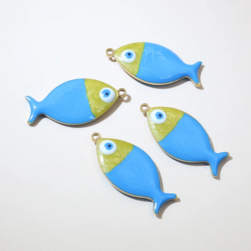 10 Stück 25x11mm Edelstahl Emaille Fisch Charms Anhänger niedlich DIY Schmuck Herstellung Zubehör für Halsketten Ohrringe Armbänder
