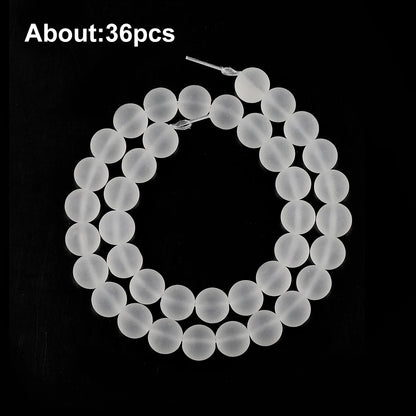 1 Strang weiße Milchglasperlen für die Schmuckherstellung, matte runde lose Perlen, DIY-Armband, Halskette, Bastelbedarf, 4/6/8/10/12 mm