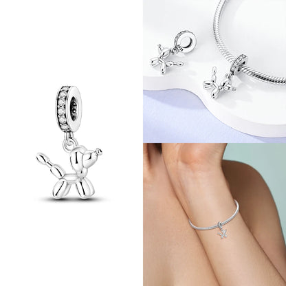 Neue Charms-Perle aus 925er-Sterlingsilber, rosa Schmetterling, leuchtende Glühwürmchen, baumelnd, passend für Armreifen, Halskette, DIY-Schmuck, Frauen-Geschenk