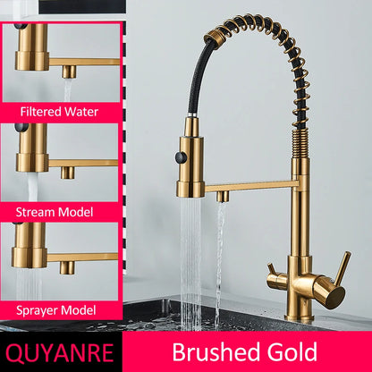 Schwarz Gefilterte Küche Wasser Filter Küche Armaturen Dual Auslauf Filter Wasserhahn Mixer Wasser Reinigung Wasser Kran Für Küche