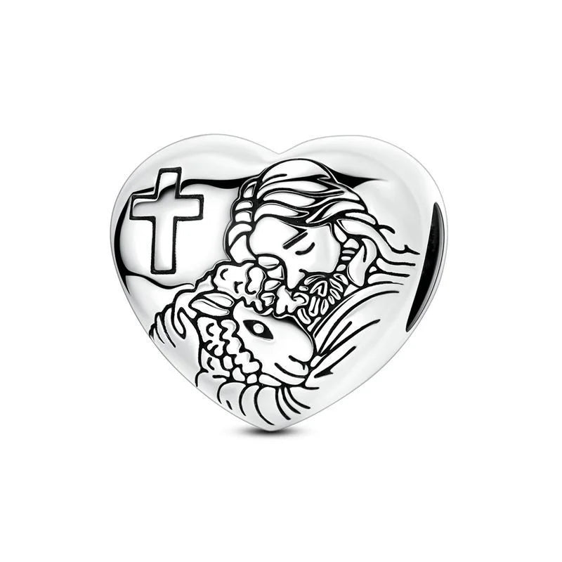 Bezaubernde herzförmige Perlen aus 925er-Sterlingsilber, Familie, Liebe, Tier, Fußabdruck, Charm-Armband, Halskette, passend für Frauen, DIY-Urlaubsgeschenke