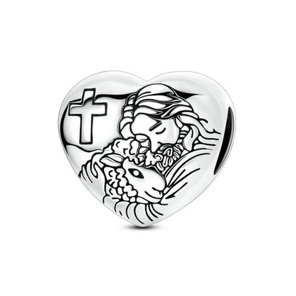 Bezaubernde herzförmige Perlen aus 925er-Sterlingsilber, Familie, Liebe, Tier, Fußabdruck, Charm-Armband, Halskette, passend für Frauen, DIY-Urlaubsgeschenke