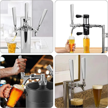 Bierhahn Griff Edelstahl Wasserhahn Griff Entwurf Bierhahn Griff für Fass Kegerator Turm Stout Nitro Kaffee Wasserhahn 1/4 "-16 unc