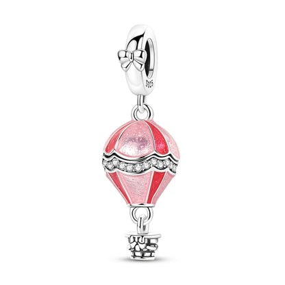 Vergnügungspark-Charm aus 925er-Sterlingsilber, Riesenrad, Achterbahn, Zirkus, Clown, Karussell, passend für DIY-Armbänder, Halsketten, Souvenir