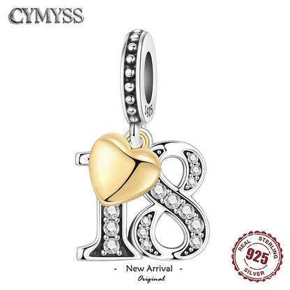 15. 16 18 20 21. Jahrestag Geburtstag Hochzeit S925 Sterling Silber Charm Bead Anhänger Fit Armband Halskette DIY Schmuck Geschenk