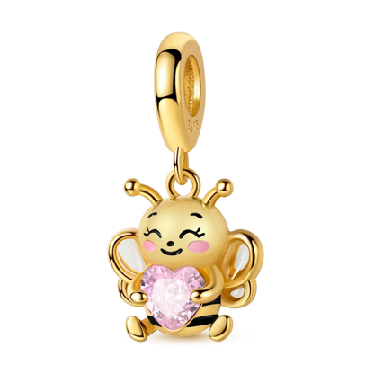 Leuchtender baumelnder Charm mit Frühlingsthema, 925er Sterlingsilber, Biene-Honeypot-Anhänger für Armband, Halskette, DIY-Charms, Schmuck