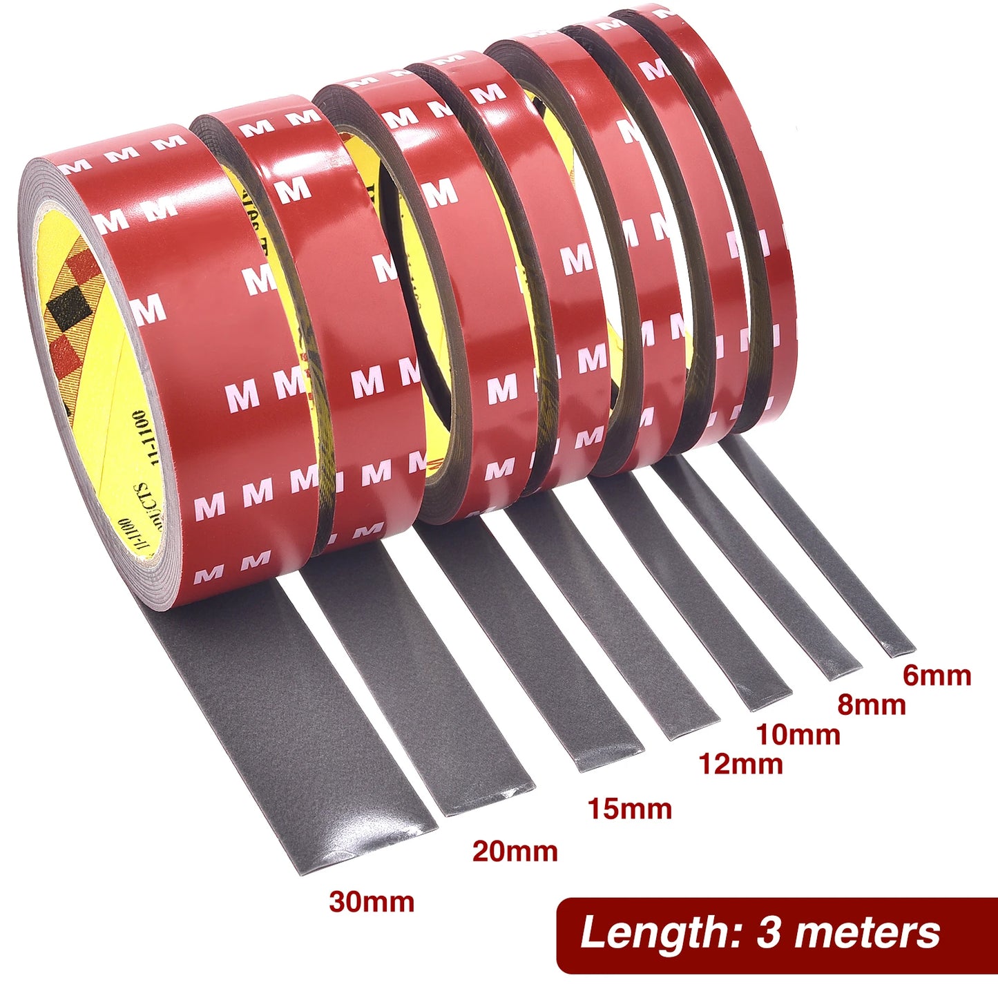 300 cm langes, extra starkes doppelseitiges Klebeband, 0,4 mm dick, für die Heimindustrie im Auto, spezielles starkes doppelseitiges Klebeband