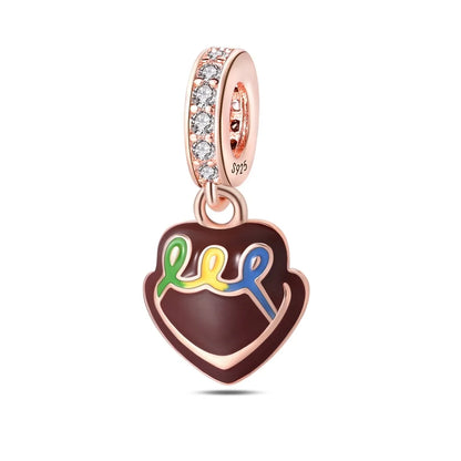 Roségold-Serie, 925er-Sterlingsilber, Zwölf Sternbilder, Halbmondkrone, High-Heel-Charm, passend für DIY-Armbänder, Halsketten, Geschenke