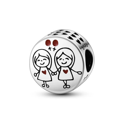 Silber-Charm, 925er-Sterlingsilber, Clip-Charms, Sicherheitsketten-Charm, CZ-Pavé, runde Clip-Perlen, passend für Original-Armbänder, Schmuckherstellung