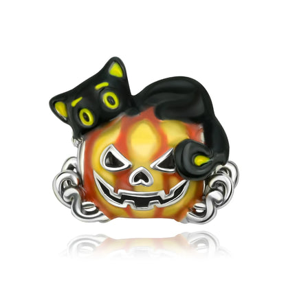 Heißer Verkauf 925er Sterlingsilber Schlitten- und Schneemann-Perlen und Kürbiskopf-Anhänger, passend für Armbänder, Weihnachts- und Halloween-Geschenke
