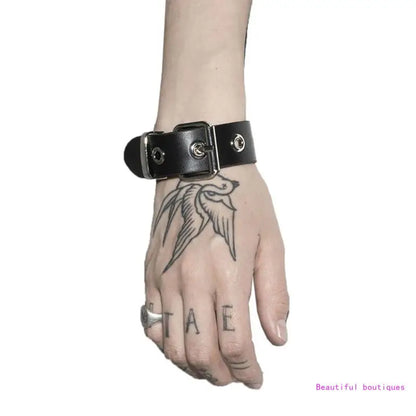 Punk Bracelets Men Women Retro Bracelet Adjustable Wrist Belt Buckle Style Cuff Bangle Bracelet for Men