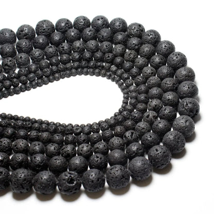 Großhandel Schwarz Onyx Achat Runde Naturstein Perlen Für Schmuck Machen DIY Armband Halskette Charms 4/6/8/10/12/mm Strang 15''