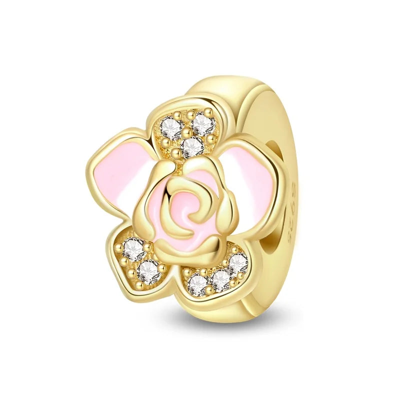 Original-Charm-Perlen aus 925er-Sterlingsilber, goldener Leopard, Glühwürmchen, Schmetterling, Heißluftballon-Perlen, passend für DIY-Armbänder, edler Schmuck
