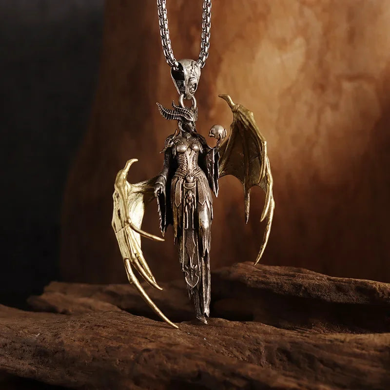 Vintage Gothic Totenkopf Jesus Kreuz Anhänger Halskette Katholischer Schmuck für Männer Punk Religiöse Amulett Halskette