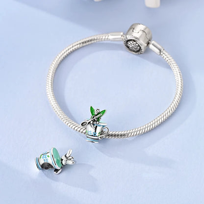 Neu im 925er-Sterlingsilber, grüne Charms, Perlen, Frosch, Kleeblatt, Schildkröte, Anhänger, Schmuck, passend für Original-925-Armbänder für Frauen, DIY-Geschenk