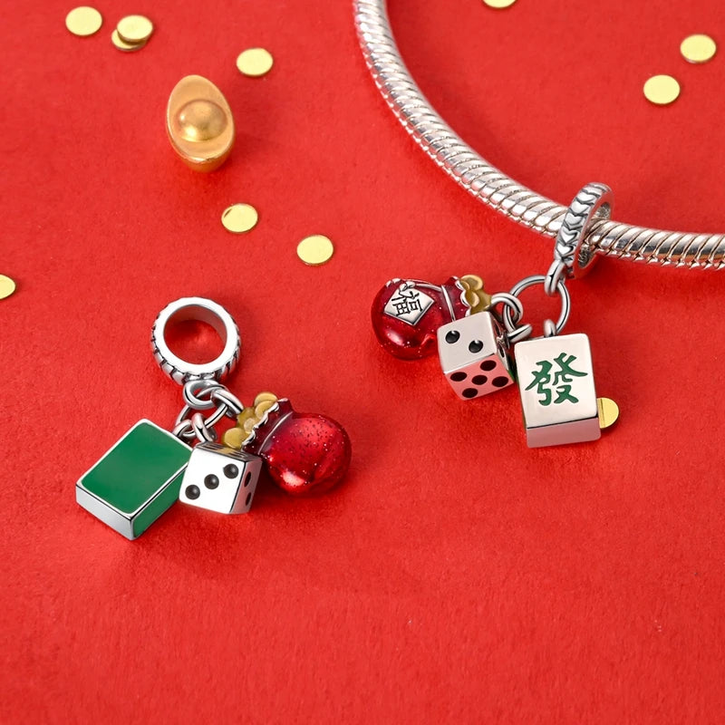 Passend für Original-Armbänder DIY 925 Silber Chinesischer Stil Drachen Glückskatze Charm-Perlen Frühlingsfest Schmuck Geschenk