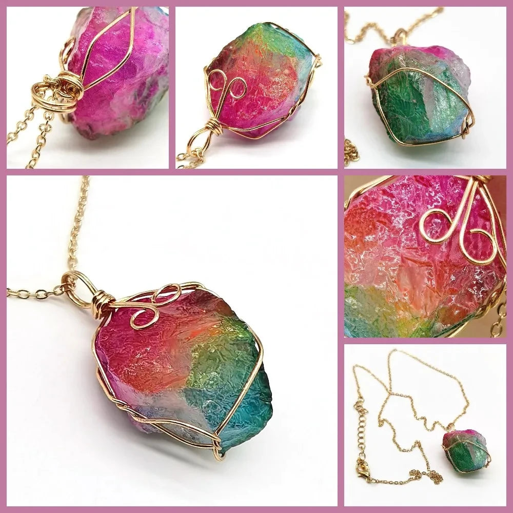 Sanshi Naturstein Anhänger unregelmäßige raue Quarz Kristall Energie Charms für Schmuck machen Ohrringe Halskette Accessoires Geschenk