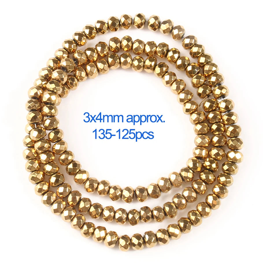 AAA+ Retention Farbe Natürliche vergoldete Hämatit Perle Herz Runde Stern Spacer Lose Perlen für Schmuck Machen DIY Charm Armband