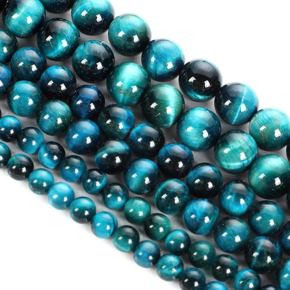 Natursteinperlen, mehrfarbig, Tigerauge, lose Distanzperlen für die Herstellung von Armbändern, Schmuck, DIY-Zubehör, Auswahlgröße 4/6/8/10/12 mm